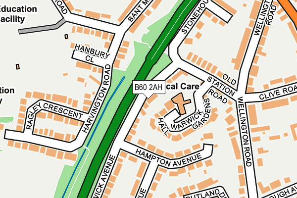 B60 2AH map - OS OpenMap – Local (Ordnance Survey)