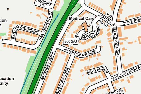 B60 2AJ map - OS OpenMap – Local (Ordnance Survey)