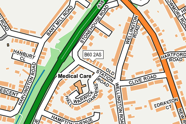 B60 2AS map - OS OpenMap – Local (Ordnance Survey)