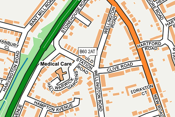 B60 2AT map - OS OpenMap – Local (Ordnance Survey)