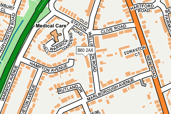 B60 2AX map - OS OpenMap – Local (Ordnance Survey)