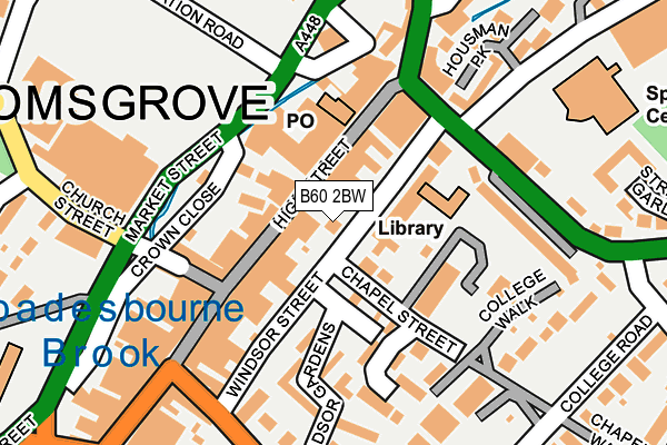 B60 2BW map - OS OpenMap – Local (Ordnance Survey)