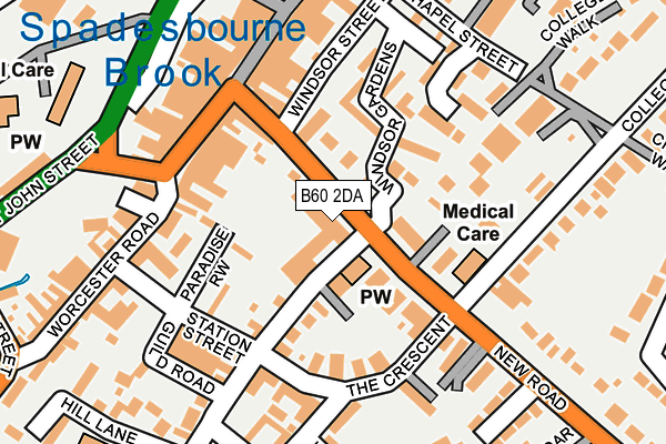 B60 2DA map - OS OpenMap – Local (Ordnance Survey)