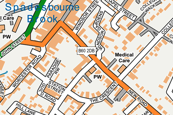 B60 2DB map - OS OpenMap – Local (Ordnance Survey)