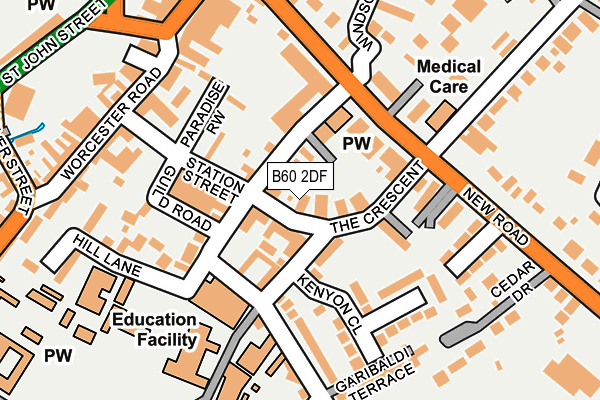 B60 2DF map - OS OpenMap – Local (Ordnance Survey)