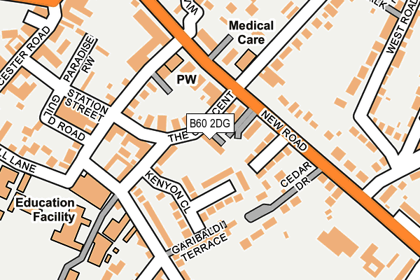 B60 2DG map - OS OpenMap – Local (Ordnance Survey)