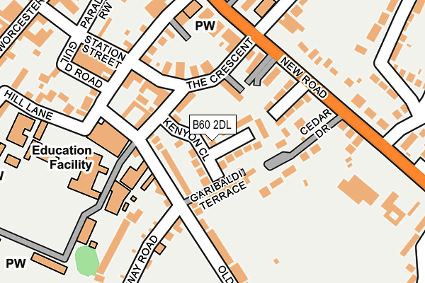 B60 2DL map - OS OpenMap – Local (Ordnance Survey)