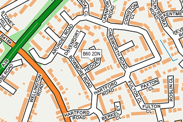 B60 2DN map - OS OpenMap – Local (Ordnance Survey)