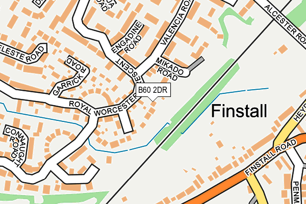 B60 2DR map - OS OpenMap – Local (Ordnance Survey)
