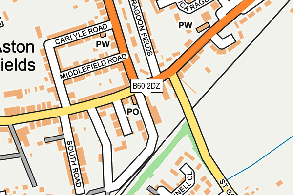 B60 2DZ map - OS OpenMap – Local (Ordnance Survey)