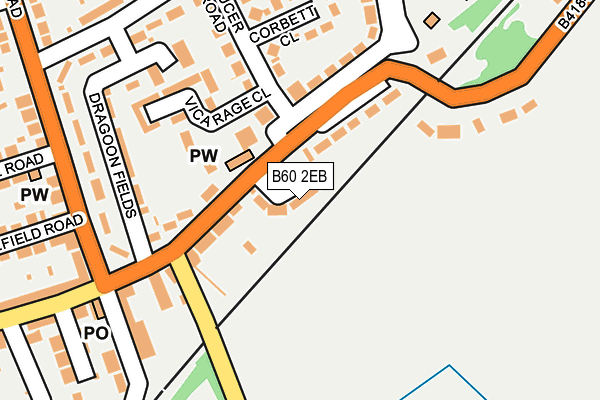 B60 2EB map - OS OpenMap – Local (Ordnance Survey)