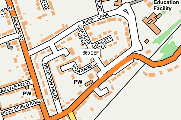 B60 2EF map - OS OpenMap – Local (Ordnance Survey)