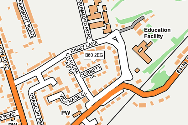 B60 2EG map - OS OpenMap – Local (Ordnance Survey)