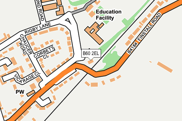 B60 2EL map - OS OpenMap – Local (Ordnance Survey)