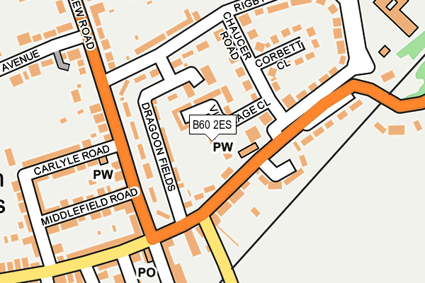 B60 2ES map - OS OpenMap – Local (Ordnance Survey)