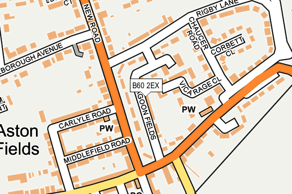 B60 2EX map - OS OpenMap – Local (Ordnance Survey)