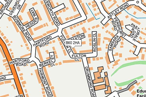 B60 2HA map - OS OpenMap – Local (Ordnance Survey)