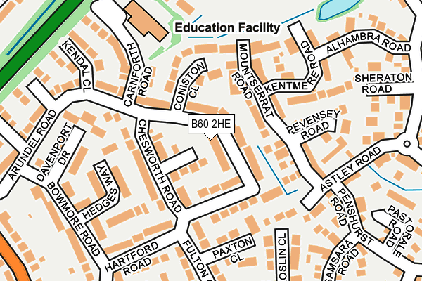 B60 2HE map - OS OpenMap – Local (Ordnance Survey)