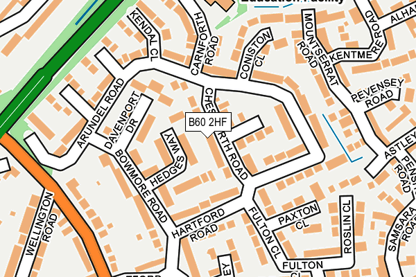B60 2HF map - OS OpenMap – Local (Ordnance Survey)