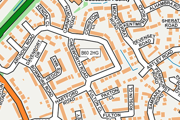 B60 2HG map - OS OpenMap – Local (Ordnance Survey)