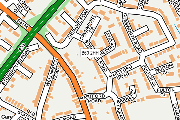 B60 2HH map - OS OpenMap – Local (Ordnance Survey)