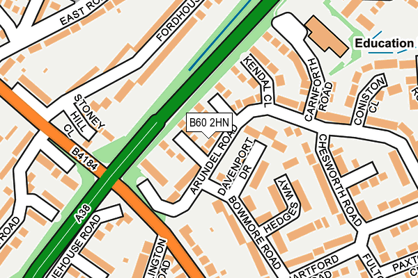 B60 2HN map - OS OpenMap – Local (Ordnance Survey)