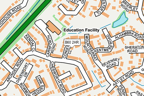 B60 2HR map - OS OpenMap – Local (Ordnance Survey)