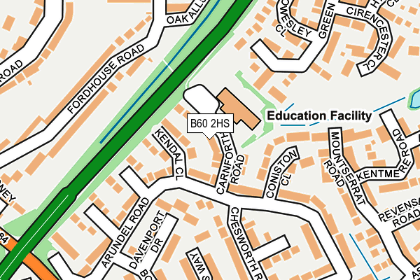 B60 2HS map - OS OpenMap – Local (Ordnance Survey)