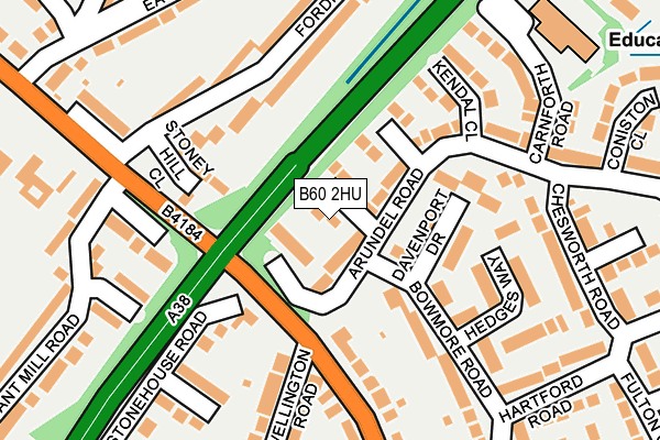 B60 2HU map - OS OpenMap – Local (Ordnance Survey)