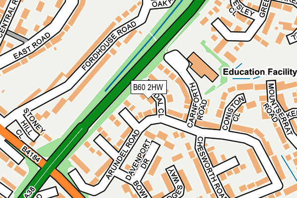 B60 2HW map - OS OpenMap – Local (Ordnance Survey)