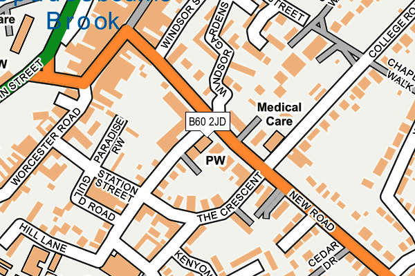 B60 2JD map - OS OpenMap – Local (Ordnance Survey)