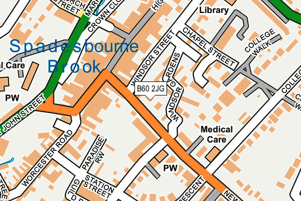 B60 2JG map - OS OpenMap – Local (Ordnance Survey)