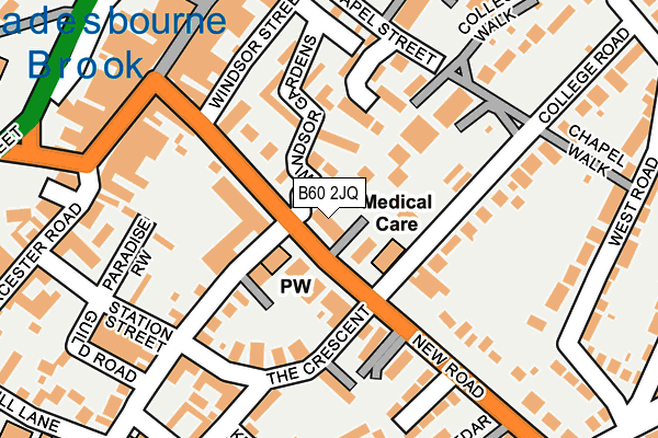 B60 2JQ map - OS OpenMap – Local (Ordnance Survey)