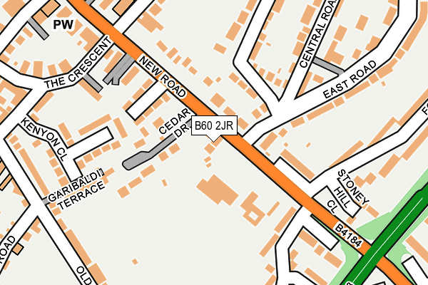 B60 2JR map - OS OpenMap – Local (Ordnance Survey)