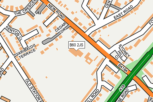 B60 2JS map - OS OpenMap – Local (Ordnance Survey)