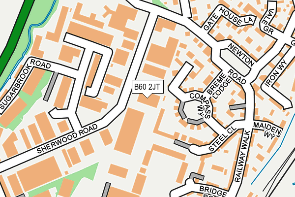 B60 2JT map - OS OpenMap – Local (Ordnance Survey)