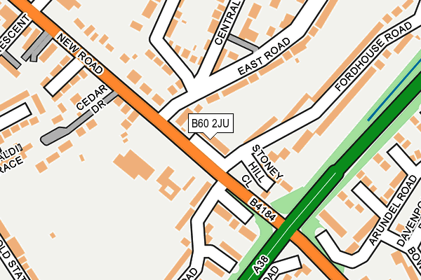 B60 2JU map - OS OpenMap – Local (Ordnance Survey)