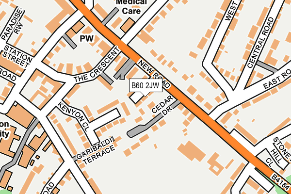 B60 2JW map - OS OpenMap – Local (Ordnance Survey)
