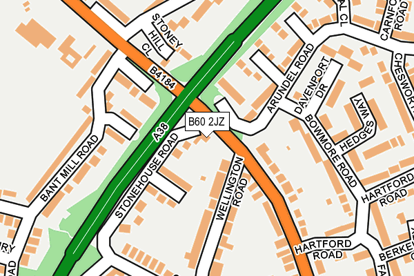 B60 2JZ map - OS OpenMap – Local (Ordnance Survey)