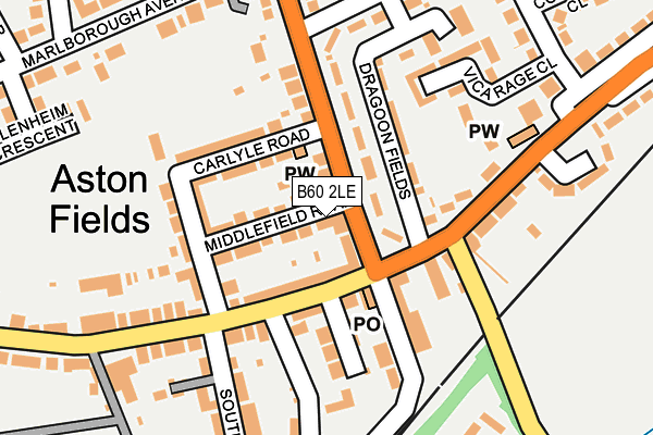 B60 2LE map - OS OpenMap – Local (Ordnance Survey)