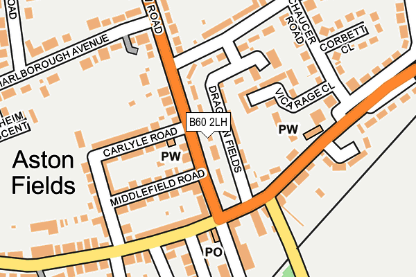 B60 2LH map - OS OpenMap – Local (Ordnance Survey)