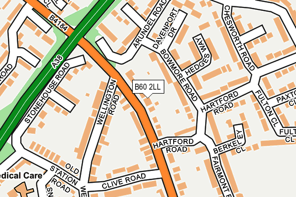 B60 2LL map - OS OpenMap – Local (Ordnance Survey)