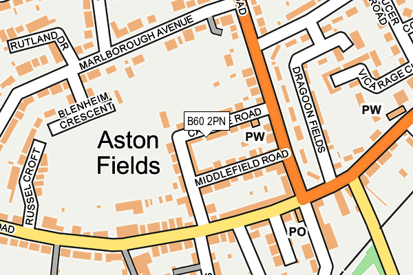 B60 2PN map - OS OpenMap – Local (Ordnance Survey)