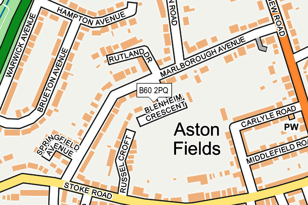 B60 2PQ map - OS OpenMap – Local (Ordnance Survey)