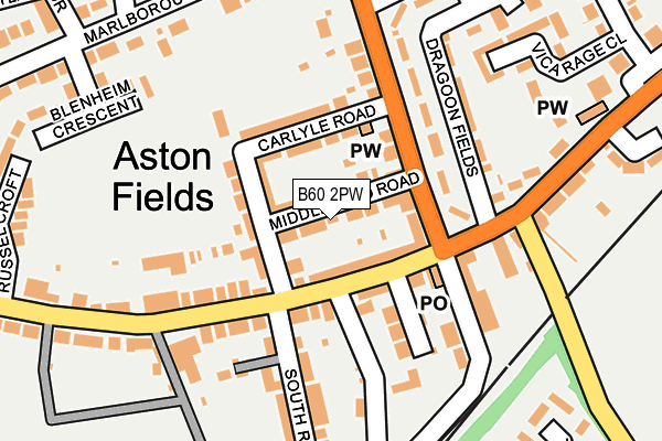 B60 2PW map - OS OpenMap – Local (Ordnance Survey)