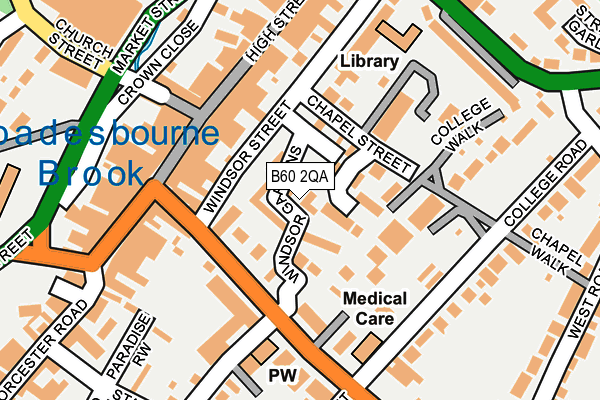 B60 2QA map - OS OpenMap – Local (Ordnance Survey)