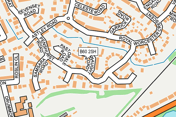 B60 2SH map - OS OpenMap – Local (Ordnance Survey)