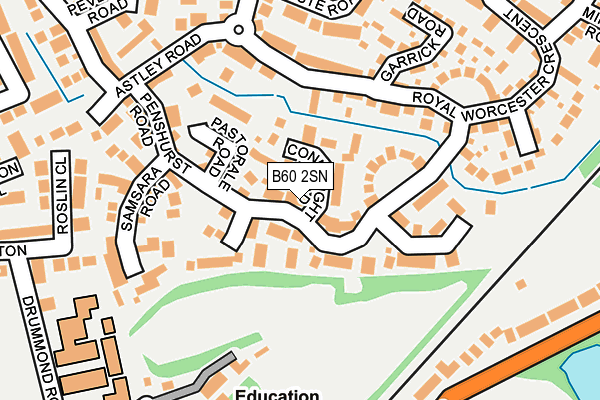 B60 2SN map - OS OpenMap – Local (Ordnance Survey)