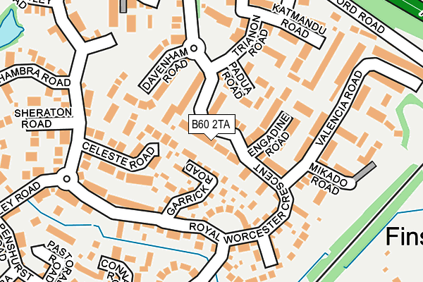 B60 2TA map - OS OpenMap – Local (Ordnance Survey)