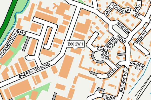 B60 2WH map - OS OpenMap – Local (Ordnance Survey)